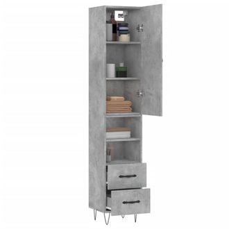 Berkfield Home Highboard Concrete Grey 34.5x34x180 cm Engineered Wood