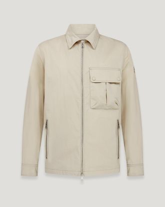 Belstaff Belstaff Sobrecamisa Drome para hombre Gabardina de algod&oacute;n Beige piedra M