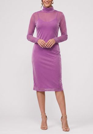 Rachel Roy Lydia Mock Neck Mesh Dress