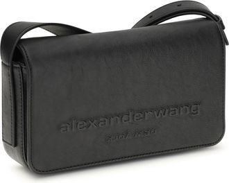 Alexander Wang Womens Leather Shoulder Bag Black Calf Bos Taurus