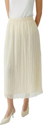Oui Pleated Midi Skirt In Whitecap