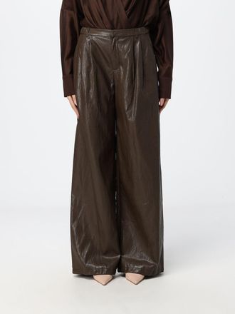 Eleh Faux Leather Wide-Leg Trousers with Pleats