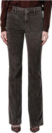 Mason's New York Flare Chino Broek - Dames - Wijde Broeken - Bruin - S - Katoen - Broeken