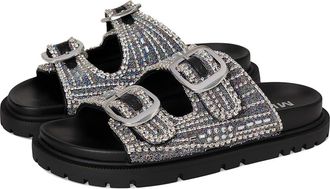 Mia Thora Womens Wedge Shoes Black/Silver : 6.5 M, Faux Leather