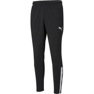 Puma Mannen Team Liga Zijstrip Tapered Trainingsbroek (Zwart/Wit)