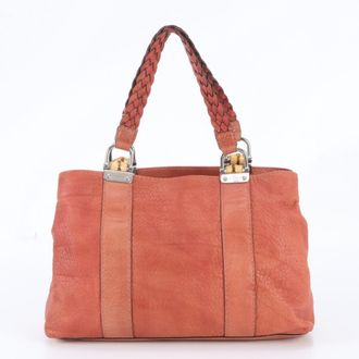 Gucci Orange Leather Handbag Shoulder Bag Tote Bag (Pre-Owned)