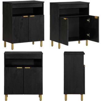 vidaXL Credenza Nera 60x33x75 cm in Legno Multistrato - Credenza nera - Credenza da cucina