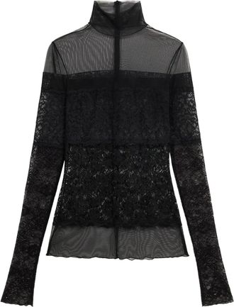 Blumarine Top semi trasparente - Nero