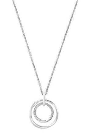 Effy Sterling Silver Diamond Open Circle Pendant Necklace in Silver/White at Nordstrom Rack, Size 18