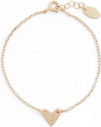 Nashelle Initial Heart Bracelet in Gold-J at Nordstrom