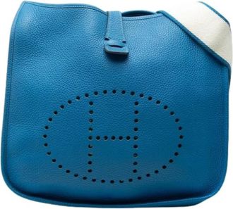 Herm&egrave;s Pre-owned Evelyne III Crossbody Bag - Dames - Vintage Schoudertas - Blauw - ONE Size - Leer - Vintage