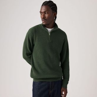 Levi's Housemark Quarter Zip Sweater - Mens - XL - Green