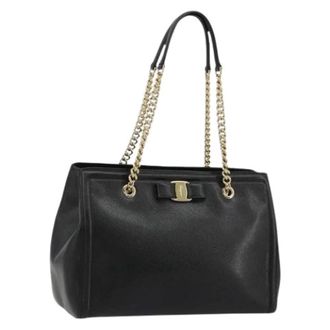 Ferragamo Pre-owned Shoulder Bags, female, Black, Size: ONE SIZE Pre-owned Shoulder Bag