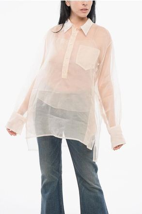 Super Blond Silk Sheer Shirt with Tank Top size 40