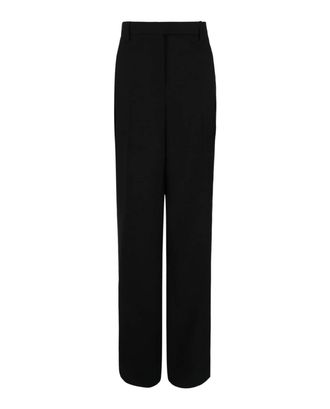 Ferragamo Womens Creased Straight Leg Trousers In Black