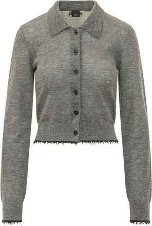 Pinko C&aacute;rdigan corto con cuello polo - Knitwear - Mujer - Gris - S