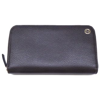 Gucci Dark Brown Leather Long Wallet (Bi-Fold) (Pre-Owned)