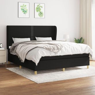 vidaXL Vidaxl - Cama Box Spring Con Colch&oacute;n Tela Negro 180x200 Cm