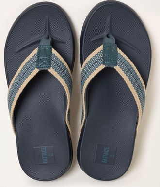 Fat Face FatFace Burke Teal Blue Raffia Comfort Flip Flop