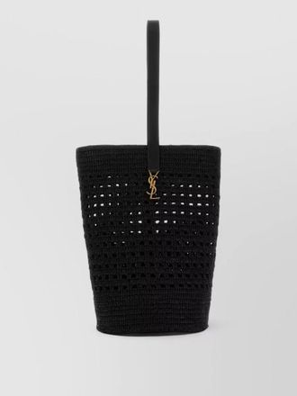 Saint Laurent crochet shoulder tote bag open weave top handle