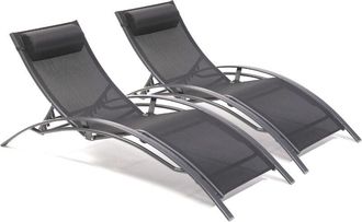 DCB Garden Dcb Garden - CL76 - Lote de 2 tumbonas de aluminio y lona plastificada