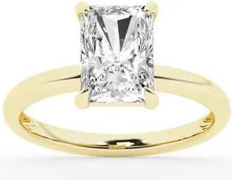 Grown Brilliance Lab Grown Diamond Engagement Ring in 10K Yellow Gold, 2 Carat Radiant Cut Solitaire, Ring Size 7