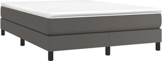 vidaXL Estructura De Cama Sin Colch&oacute;n Cuero Sint&eacute;tico Gris 140x190 Cm Vidaxl