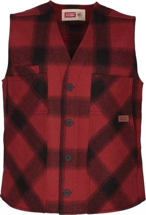 Stormy Kromer Mens Button Vest In Red/black Plaid