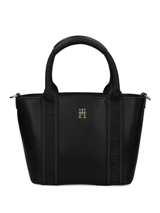 Tommy Hilfiger logo-tape tote bag - women - Polyurethane - One Size - Black
