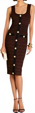 Retrof&ecirc;te Weyla Midi Dress In Metallic Earth/black