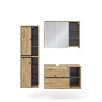 Vicco Conjunto De Muebles De Ba&ntilde;o Viola, Roble Artesanal, 3 Piezas