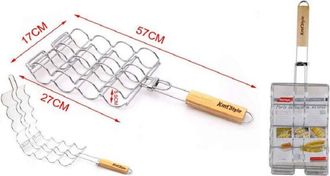 Trade Shop Trade Shop - Griglia Per Pannocchie Mais Grill Carne Barbecue Graticola 57x27x17x5.5cm 2406336