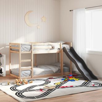 Berkfield Home Bunk Bed with Slide&Ladder without Mattress 80x200 cm in Brown
