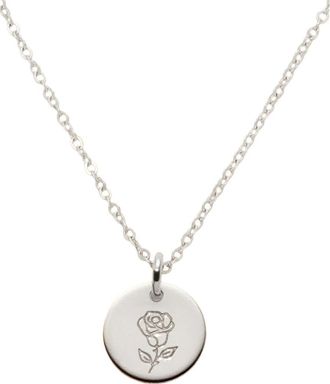 Made by Mary June Birth Flower Necklace in Silver at Nordstrom, Size Medium