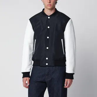 Givenchy Giacca Varsity blu navy/bianca in raso