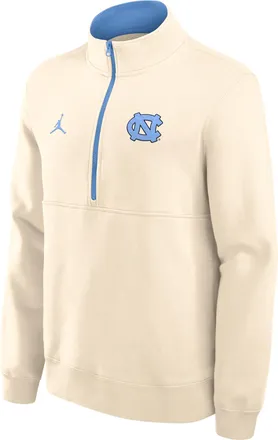 Nike Jordan Mens North Carolina Primetime Primary Logo Jordan Brand College 1/2-Zip Crew in Brown | 0JJW0C25NCN-G24