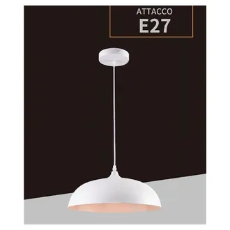 Trade Shop Trade Shop Traesio - Trade Shop - Lampadario A Sospensione Stile Contemporaneo In Metallo Pendente A Cupola E27 B91 - Blanco