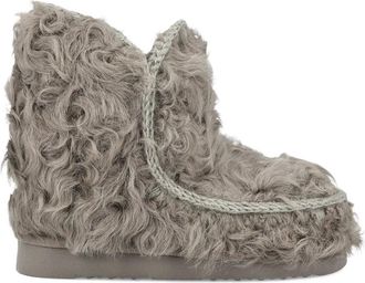 Mou Eskimo 18 checkiang fur boots - women - Goat Fur/Sheepskin/Fabric/Rubber/Polyethylene vinyl acetate (PEVA) - 40 - Grey