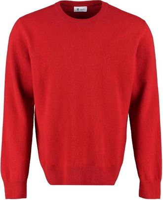 THE (ALPHABET) Wol-Kasjmier Trui met Ronde Hals - Heren - Truien - Rood - Maat: S Wol