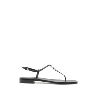 Gucci Flat Sandals, female, Black, Size: 11 US GG Marmont Thong Sandal