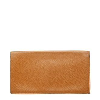 Herm&egrave;s Mc2 Brown Taurillon Clemence Leather Long Wallet (Bi-Fold) (Pre-Owned)