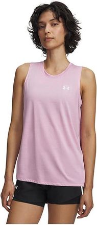 Under Armour Tech Tank Top Twist Womens Clothing Pink Dawn/White : LG (US 12-14), Polyester