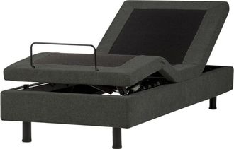 Beliani Beliani - Modern eu Small Single 2ft6 Electric Bed Adjustable Remote Control without Headboard Polyester Dark Grey Duke ii