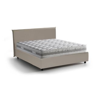 Dmora Dmora - Cama Matrimonial Dalunn, Cama Contenedor Con Tapizado En Ecopiel, 100% Made In Italy, Apertura Frontal, Con Colch&oacute;n Cm 160x190 Incluido, T&oacute;rto