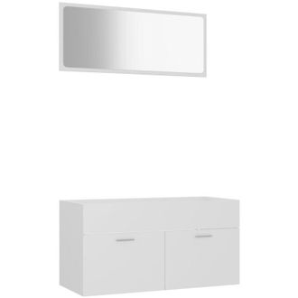 vidaXL Conjunto De Muebles De Ba&ntilde;o 2 Piezas Contrachapada Blanco Vidaxl