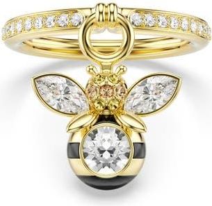 Swarovski Idyllia Crystal Bee Charm Ring in Gold/Multi at Nordstrom