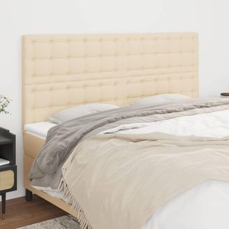 vidaXL Cabeceros 4 Unidades De Tela Color Crema 100x5x78/88 Cm Vidaxl