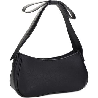 Mali + Lili Marissa Bow Vegan Leather Shoulder Bag in Black at Nordstrom