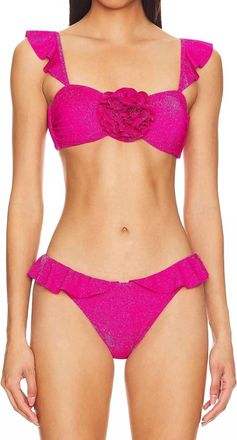 Beach Riot Poppy Bikini Top In Fuchsia Peony