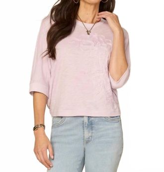 Democracy Embroidered Scoop Neck Dolman Top In Lavender Haze Multi